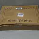 AILBTON 10Ft String Light Poles 4 Pack, Light Poles for Outside Lights, Outdoor with Fence Brackets Hanging Lights, Metal Stand Deck Patio Backyard