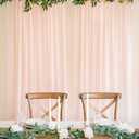 Ling's moment Blush Sheer Curtains, Chiffon Wrinkle-Free Window Doorway Drapes Backdrop for Sliding Glass Doors Living Room Wedding Party Bedroom Farmhouse Arch Stage, 5ft x 10ft 2 Panels
