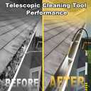 20FT Reach Gutter Cleaning Tools from Ground, Telescopic Rain Gutter Cleaner Tool with Garden Hose Attachment and Bendable Sprayer Wand