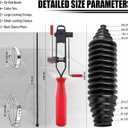 2PCS Cuttable Rubber Inner Tie Rod Boot Kit,Rack and Pinion Boot Set Includes Cable Ties and Clamps,Thickened Steering Rack Boots Kit with CV Boots Clamp Pliers as Car Accessories
