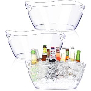 Ice Bucket-3 pcs Acrylic Beverage Tub,Champagne Bucket for Parties, Mimosa Bar Supplies for Beer, Sparkling, Cocktails