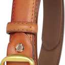 Women's Fashion Classic Metal Buckle Leather Belt with Jeans Dress (36-39 (Pant 18-20), Add-dark Orange-gold)