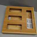 SpaceAid Bag Storage Organizer for Kitchen Drawer, Bamboo Organizer, Compatible with Gallon, Quart, Sandwich and Snack Variety Size Bag (1 Box 4 Slots) (Natural, 3"H)