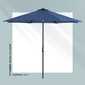 Tempera 10Ft Auto Tilt Flora Patio Umbrella Marine