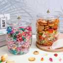 Mwellewm 2Pcs 1 Gallon Candy Jars With Lids&Spoons Clear Plastic Cookie Container Large Airtight Apothecary Storage Organization Hard Snack Buffet Canister for Wedding Home Kitchen Bar Decoration