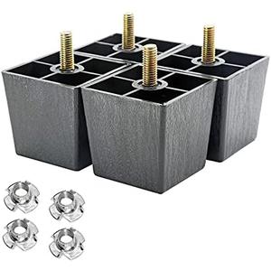 Murtenze 4Pack 2 inch Sofa Legs, Square Tapered Plastic Couch Legs Replacement Furniture Legs with M8 Hanger Bolts for Chair Sofa Dresser Cabinet Loveseats Ottoman Bed