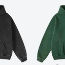 FAIABLE Womens 2 Pack Oversized Acid Wash Hoodie Sweatshirt Unisex Vintage Heavyweight Distress Hoodies for Women Men Black Green, Medium