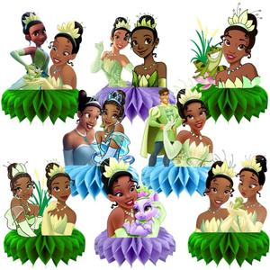 8Pcs Princess Frog Table Centerpieces Birthday Party Supplies Double Side Table Decorations for Tiana Party Decorations