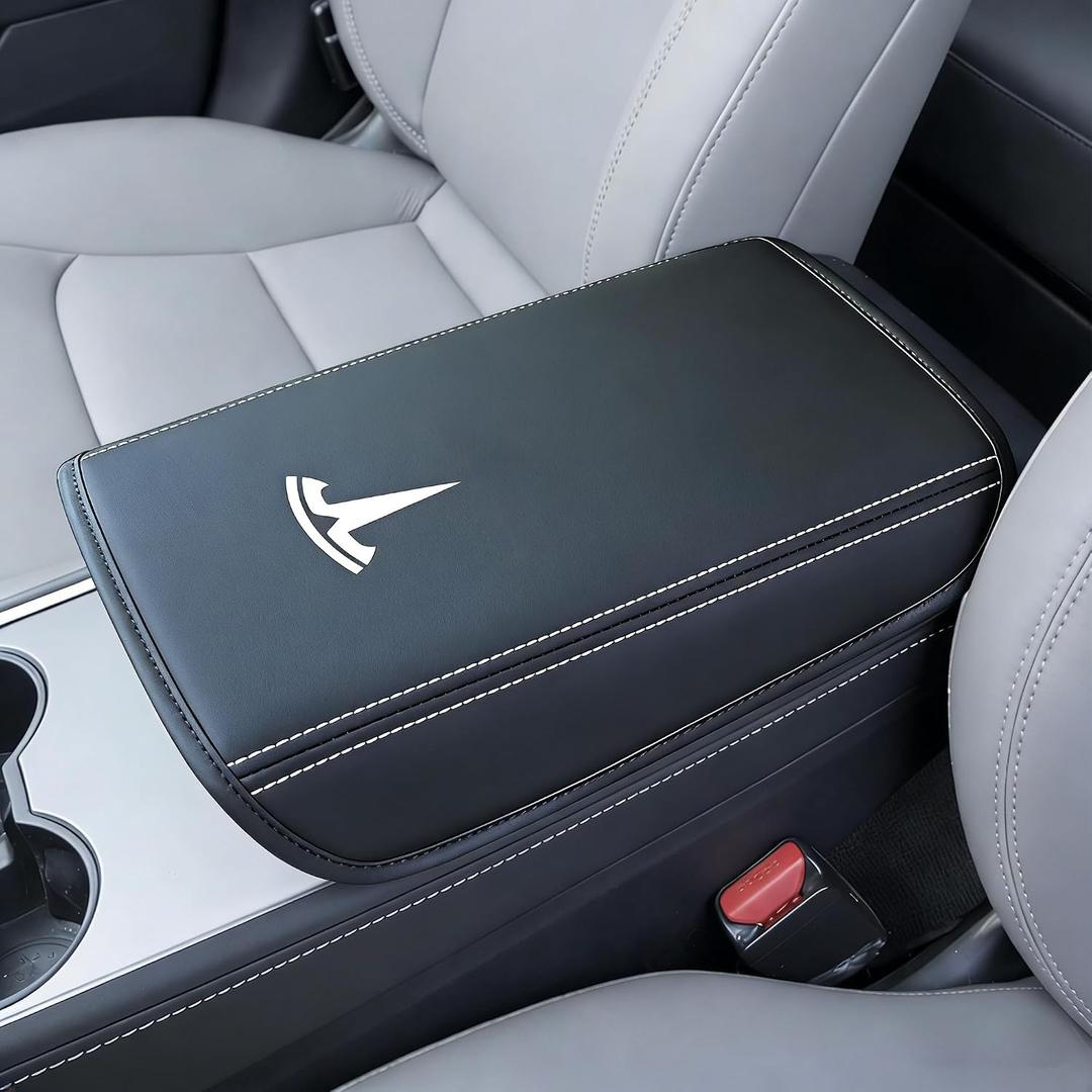 Car Middle Center Console Cover for Tesla Model 3/ Model 3 Highland/Model Y/Y Juniper/YL Accessories Waterproof Middle Arm Rest Cover,Scratch-Resistant Protector Pad