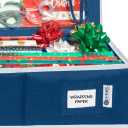 HOLDN STORAGE Premium Wrapping Paper Storage Container - Durable 600D Tear-Proof, Fits 27 Rolls Gift Wrap, Extra Pockets for Ribbons & Bows, Underbed Storage - Ideal for Holiday Christmas, Blue
