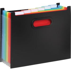 Pendaflex 7-Pocket Expanding File, with Customizable Colored Tabs, Black File Organizer, Portable Expanding File, Accordion File Organizer (52401)