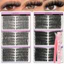 Lash Clusters Kit DIY Eyelash Clusters 530pcs 3D Full Individual Lashes Clusters Kit 30D-100D Pre Map Volume Lash Clusters Volume 6 Styles Mix Eyelashes Clusters Kit With Bond & Seal Tweezers