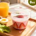 8oz Plastic Dessert Cups with Lids and Spoons, Clear Yogurt Parfait/Appetizer Cup with Lids for Party, Mini Round Dessert Cups with Spoons for Pudding/Jello/Milkshake/Fruit/Ice Cream,25 Pack