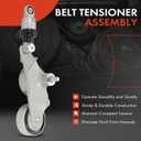 A-Premium Belt Tensioner Assembly with Pulley Compatible with Honda Accord 2008-2010, Odyssey 2005-2010, Pilot 2006-2011, Accord Crosstour 2010 3.5L, Replace# 31170R70A01, 31170RKB005