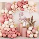 Retro Blush Pink Balloon Arch Kit-Dusty Pink Cream Peach White Sand Balloon Garland,Boho Pastel Pink Balloons Party Decorations for Birthday,Baby Shower,Wedding Bridal 109PCS