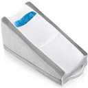 Buryeah Arm Elevation Pillow with 2 Pockets, Soft Ergonomic Support Pillow for Elbow Rest Wedge Broken Arm Gifts with High Density Foam for Recovery Sleeping (White and Light Grey)