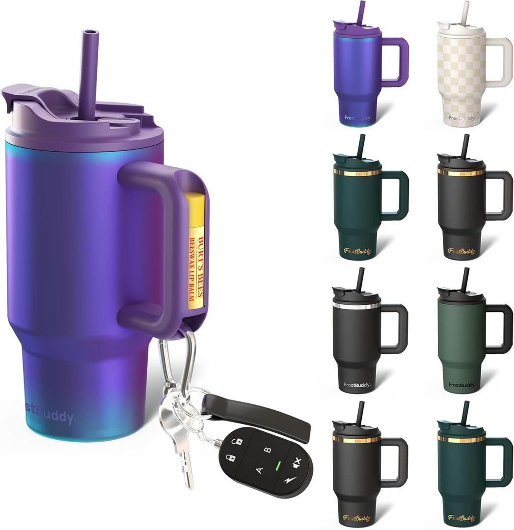 Frost Buddy Thicc Buddy - 16 oz Stainless Steel Vacuum Insulated Tumbler with Lid and Straw for Water - Travel Mug Cupholder Friendly - Gifts for Women Men Him Her (Nebula) (16 Ounces, Nebula)