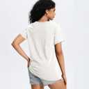 Auriviz Womens Cotton Tops Basic Short Sleeve Oversized Tshirts Short Sleeve Tees Boxy Yoga Gym Workout Shirts (Gray, S)