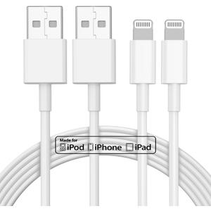2pack 10ft iPhone Charger, [Apple MFi Certified] Long iPhone Charger Cord 10 ft, Apple Lightning to USB Cable, 10 Foot Fast Charging Cords for iPhone Charger 14/13/12/11/13 Pro/13 Max/X/XS/XR/XS (White)