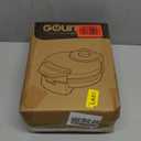 Gourmia Belgian Waffle Maker  Compact Design with Upright Storage, Adjustable Browning, and Easy-Clean Nonstick Ceramic Plates, Stainless Steel