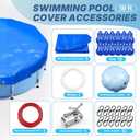 15'/18'/21'/24'Round Pool Cover for Above Ground Pools, Above Ground Pool Cover Kits with Pool Pillow, Pool Cover Weights, Wirerope & Rope Tensioner and Hooks, Pool Winter Cover Accessories