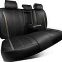 CAR PASS Back Seat Covers, Nappa Leather Rear Seat Bench Cushion Waterproof Breathable Back Row Protector Universal Fit for Car Sedan SUV Pickup Truck, Back Rear Black Chameleon Iridescent Reflective, Size: Rear Seats