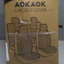 AOKAOK 3D AirMesh Car Seat Covers Full Set, Breathable and Split Bench Compatible Seat Covers for Cars, Universal Car Interior Covers for Most Cars Sedan Truck SUV(Black/Blue)