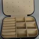 Travel Jewelry Box,Upgraded Travel Jewelry Case,Portable Jewelry Boxes for Women,PU Leather Jewelry Box,Travel Jewelry Organizer for Necklaces,Rings,Earrings,Bracelets,Black