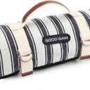 G GOOD GAIN Waterproof Picnic Blanket Portable with Carry Strap for Beach Mat or Family Outdoor Camping Party (Berry Blue)
