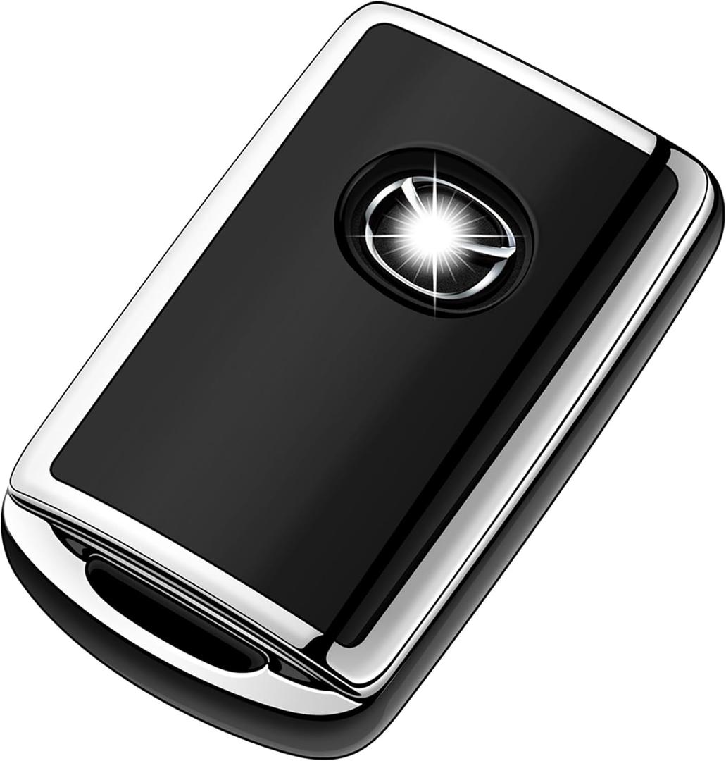 Tukellen for Mazda Key Fob Cover 360 Degree Full Protection Key Case Key Shell Compatible with 2019-2025 Mazda 3, Mazda 3 Hatchback, 2020-2025 Mazda CX-5, CX-30, CX-9 (Black)