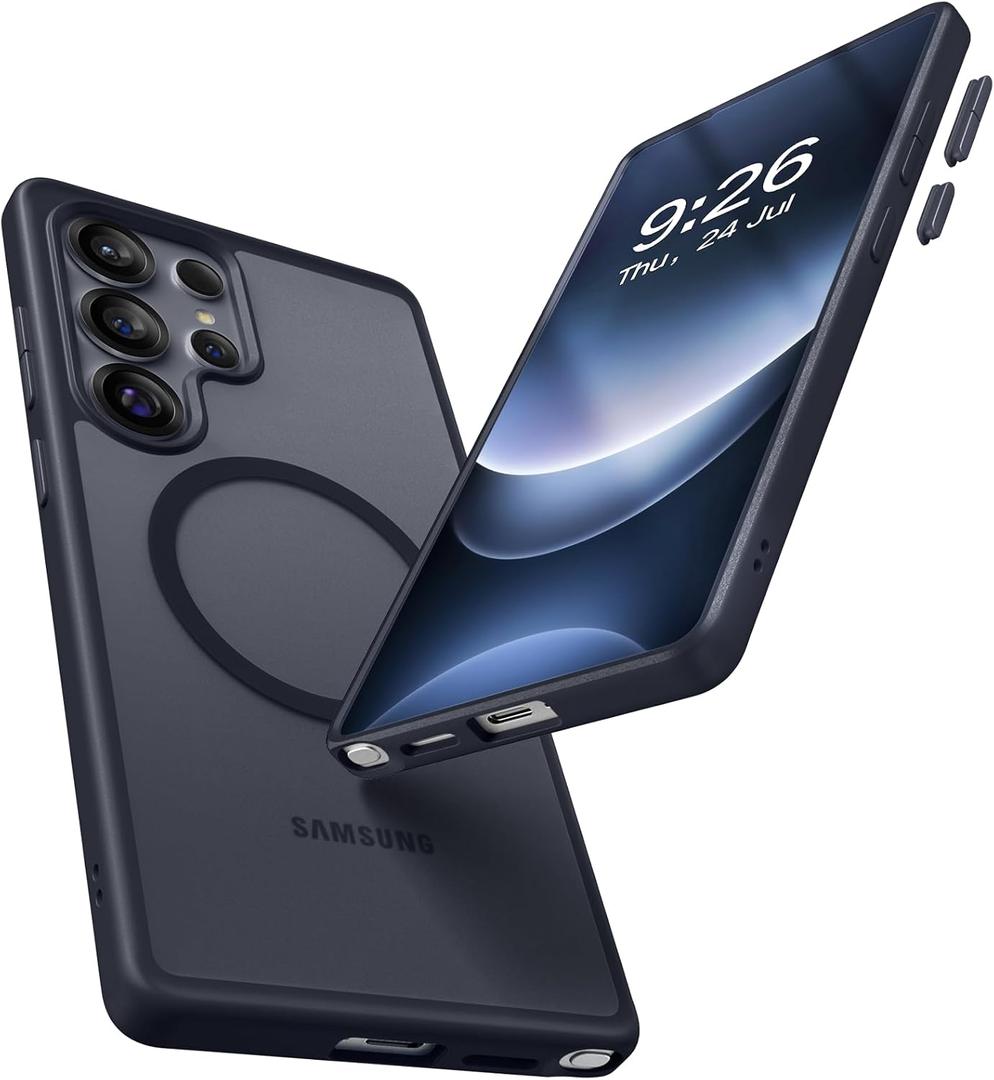 Maledan Black Case for Samsung Galaxy S25 Ultra - for Galaxy S25 Ultra Case Compatible with MagSafe Magnetic Phone Case 25 Ultra Shockproof Military Protection Waterproof Bumper Cover Accessories