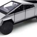 Truck Toy Model: 1/24 Diecast Metal Toy Trucks with Lights and Sounds, Mini Vehicles Toys for Boys, Ages 3 and Up (Silver