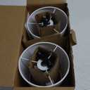 GGOYING Set of 2 Rechargeable Cordless LED Table Lamps, 4-Level Dimmer, Bronze Portable Desk Lamps with White Fabric Shades, Night Light for Dining, Bedroom and Patio (2 Count (Pack of 1))