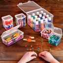 Sorbus 6-Piece Art Supply Storage Organizer Stackable Craft Storage with Hinged Lids Art, Yarn, Ribbon, Bead Organizers