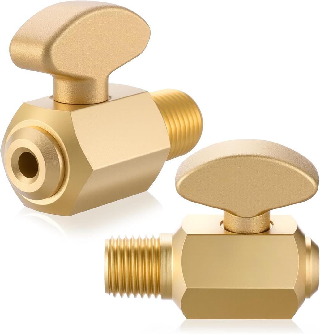 2 Pcs Air Tank Drain Valve Brass Air Brake Compressor Drain Cock Ground Plug Release Shutoff Cock 1/4" Npt Male Tank Check Valve Compressor Accessories