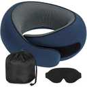 UNICOKA Travel Pillows for Airplanes, Memory Foam Travel Neck Pillow Airplane with Eye Mask, Compact and Ergonomic Design Neck Pillow for Travel, Car Rides, Offices, and Home Use