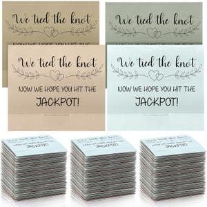 Clabby 58 Pack Wedding Ticket Holders, We Tied the Knot Now We Hope You Hit the Jackpot, Ticket Wallet Wedding Favors Envelopes for Guests for Favor Idea