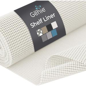 HOME GENIE Shelf Drawer and Cabinet Liner, Durable with Strong Grip, 20 in x 20 FT, Non Adhesive Liners Protect Kitchen Cabinets and Cupboard, Pantry, Bathroom Drawers and Shelves, Desks, White