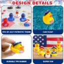 36 Pcs Patriotic Rubber Ducks - 250th Anniversary Independence Day Duck for Jeep,Rubber Duckies Bath Toys, 4th of July Pool Party Favors, Summer Beach Shower Decor, Bags Filler