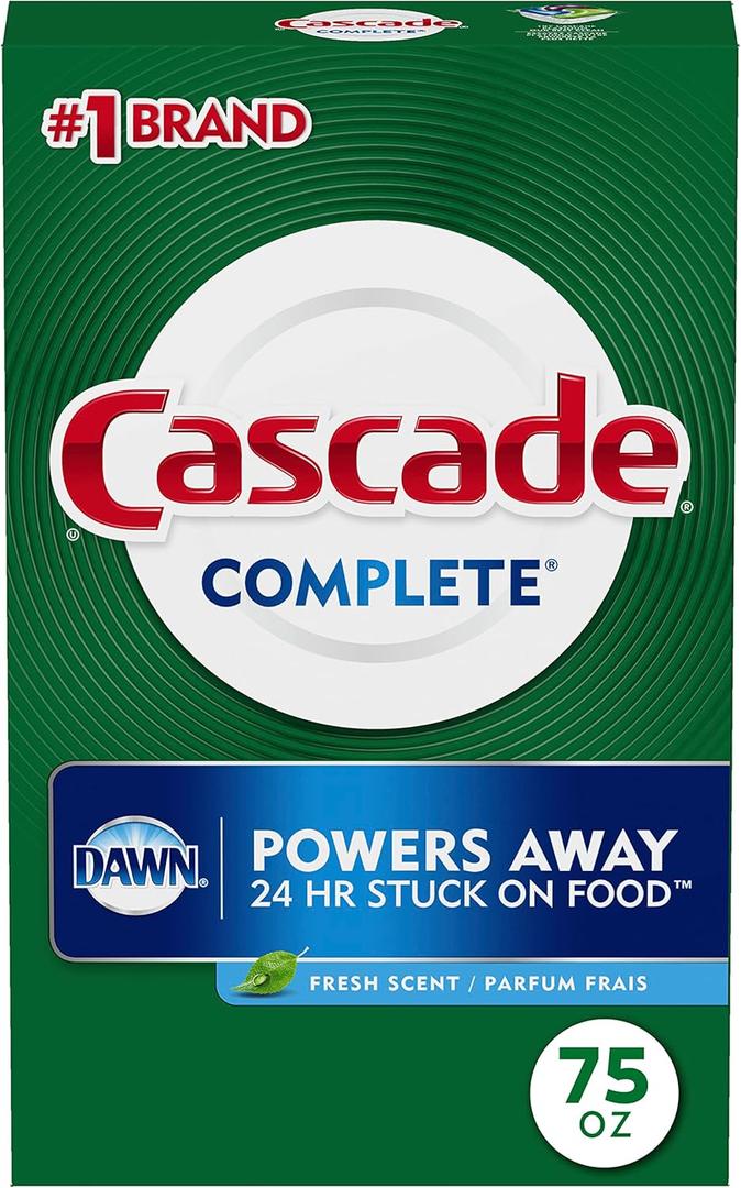 Cascade Complete Powder Dishwasher Detergent, Fresh Scent, 75 oz, White (75 Ounce (Pack of 1))
