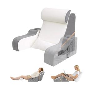 Foldable Reading Pillow for Sitting in Bed Adult, White/Grey, 19"
2 in 1 Foldable Back Wedge Pillow, Ergonomic Back Support Pillow with Arms for Sleep, Watching TV, Gaming, Working, Recovery