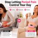 Wearable Heating Pad for Menstrual Cramps, Portable Menstrual Heating Pad with Massage, Cordless & Rechargeable, Period Pain Relief Device, Heating Belt for Women, 3 Heat Levels & 4 Massage Modes