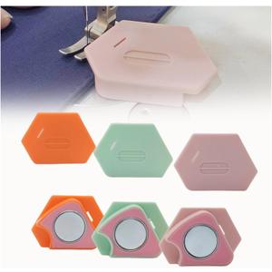 3 Pcs x 2 Pac Magnetic Seam Guide for Sewing Machine, Multifunctional Hem Guide for Sewing Machine, Polygonal Multifucntional Seam Guide Hemmer with Scale, Sewing Supplies Accessories