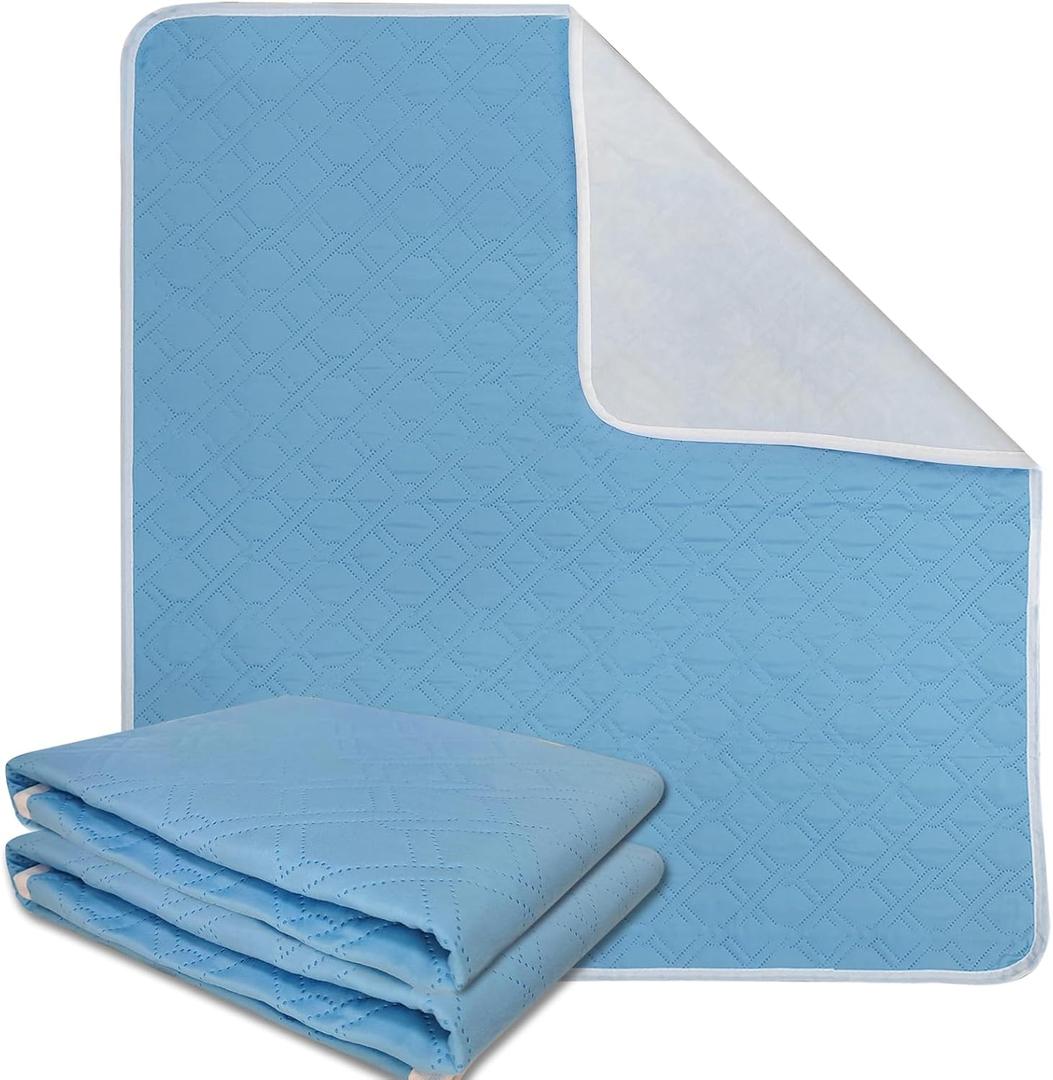 ROTOPATA Incontinence Bed Pads Washable Waterproof, Reusable Pee Chucks Sheets, Mattress Pads Underpads Protector for Adults, Elderly, Kids, Baby and Pets Potty Training (2 Pack of 34*36")