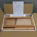 LOHASOK Bread Box for Kitchen Countertop Large Bread Box Farmhouse Bread Container Bread Storage with Window Bread Holder, Natural Wood