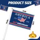 Frienda 12 Pack 250th Anniversary American Stick Flag, 8.3 x 5.5 in | Mini USA Flag on Stick, Patriotic Classroom Office Outdoor Decor, 250 Years Celebration