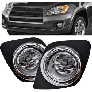 labwork Fog Lights Driving Lamps Replacement for RAV4 2009-2012 Clear Bumper Fog Light Assembly W/Bulb Harness Switch