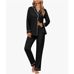 Women's Pajama Sets Soft Button Down Pj Sets 2 piece Long Sleeve and Pants Loungewear Set 2XL