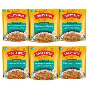 Tasty Bite Mushroom Masala, 10 Ounce, Pack of 6, Ready to Eat, Microwavable Entree, Vegan with Mushrooms & Potatoes