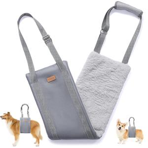 Dog Lift Harness for Small Dogs, Adjustable Dog Sling for Back Legs, Hip Support Harness to Help Lift Dogs Rear for Helps Senior, Injured, Disabled and After ACL Surgery Dogs - Small, Grey